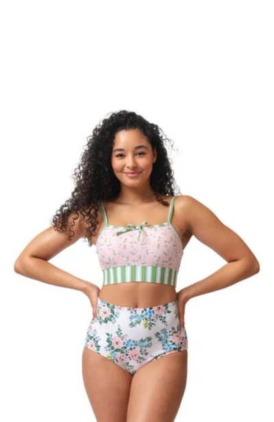 Lime Ricki Swimwear Reversible Ultra High-waist Bottom In Somerset/basil Stripe