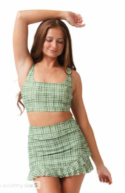 Lime Ricki Swimwear Ruffle Skirt W/ Bottoms In Green