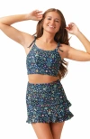 Lime Ricki Swimwear Shoulder-tie Crop Top In Forage Floral