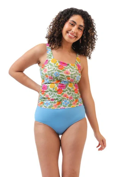 Lime Ricki Swimwear Square Neck Tankini Top In Breezy Floral