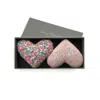 Lime Tree Design Baby Love - Box Of Two Lavender Hearts Made With Liberty In Multi