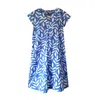 Lime Tree Design Women's Audrey Shift Large Leaf Cornish Blue In Blue