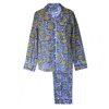 Lime Tree Design Women's Blue And Yellow Floral Block Printed Pyjamas In Blue