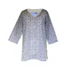 Lime Tree Design Women's Blue Bud Block Print Tunic Top In Blue