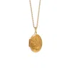 Lime Tree Design Women's Engraved Oval Locket Necklace Rolled Gold In Gold