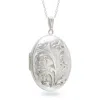Lime Tree Design Women's Extra Large Engraved Scroll Design Solid Silver Locket In Silver