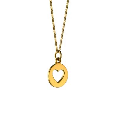 Lime Tree Design Women's Heart Silhouette Pendant Necklace Gold Vermeil