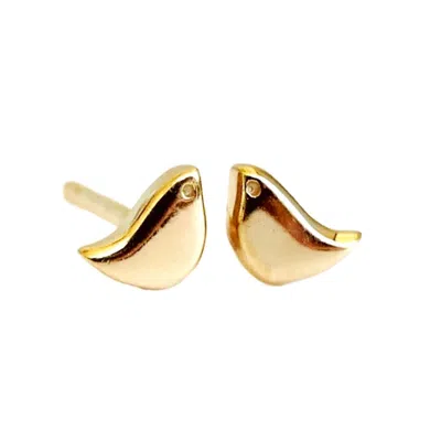 Lime Tree Design Women's Mini Bird Stud Earrings - Gold Vermeil
