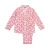 Lime Tree Design Women's Pink / Purple Magenta And Orange Leaf & Bud Pyjamas In Pink/purple