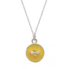 Lime Tree Design Women's Small Bee Enamel Necklace Sterling Silver Yellow In Metallic