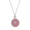 Lime Tree Design Women's Small Heart Enamel Necklace Sterling Silver Powder Pink In Gold