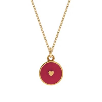 Lime Tree Design Women's Small Heart Gold Vermeil Red