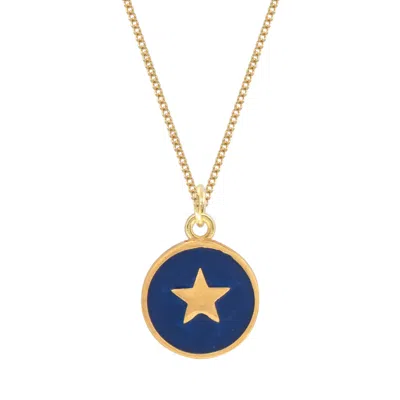 Lime Tree Design Women's Small Star Gold Vermeil Indigo Blue