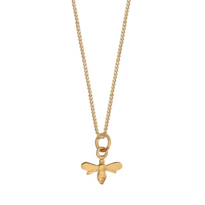 Lime Tree Design Women's Tiny Bee Charm Necklace Gold Vermeil