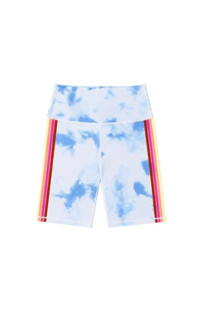 Limeapple Big Kid Printed Cloud Activewear Bike Shorts In Blue
