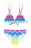 Limeapple Chevron Printed Bikini In Multi