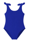 Limeapple Kids'  Crinkle Bow Tie One Piece In Blue