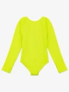 Limeapple Crinkle Long Sleeve One Piece Swimsuit