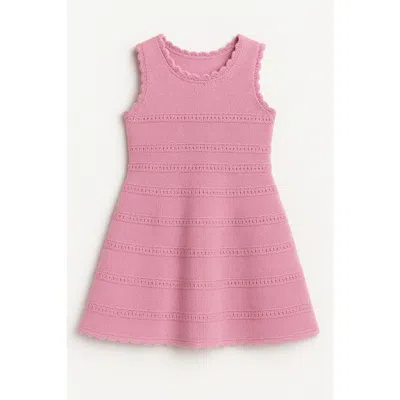 Limeapple Kids'  Crochet Flare Summer Dress In Pink