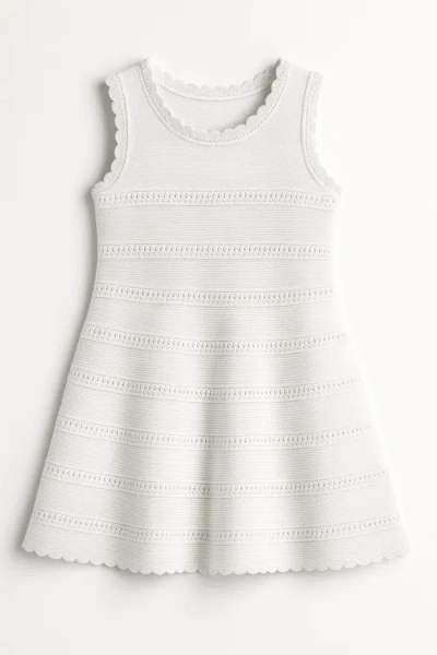 Limeapple Kids'  Crochet Flare Summer Dress In White
