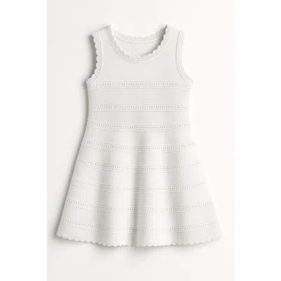 Limeapple Kids'  Crochet Flare Summer Dress In White