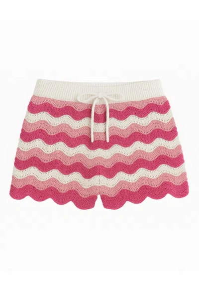 Limeapple Kids'  Crochet Knit Shorts In Pink