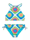 Limeapple Crochet Print Tankini