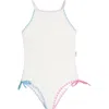 Limeapple Embroidered Trim One Piece Swimsuit