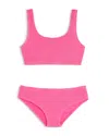 Limeapple Girls' Fay Crinkle Square Neck Two Piece Swimsuit - Little Kid, Big Kid In Lipstick