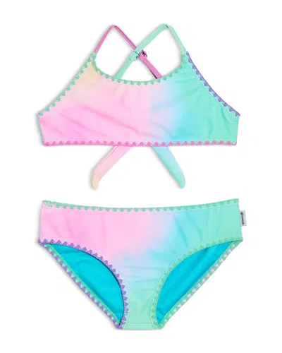 Limeapple Girls' Gradient Two Piece Swimsuit - Big Kid In Multi