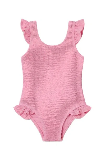 Limeapple Babies'  Infant Crinkle Ruffle One Piece In Pink
