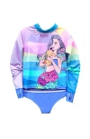 Limeapple Mermaid Multicolor Rashguard Set In Blue