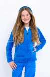 Limeapple Kids'  Minky Bubble Zip Hoodie In Blue