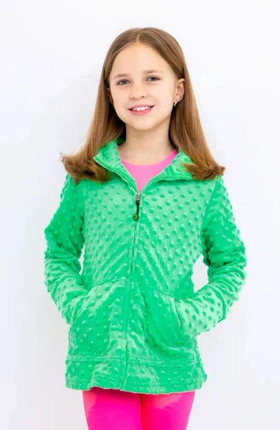 Limeapple Kids'  Minky Bubble Zip Hoodie In Green