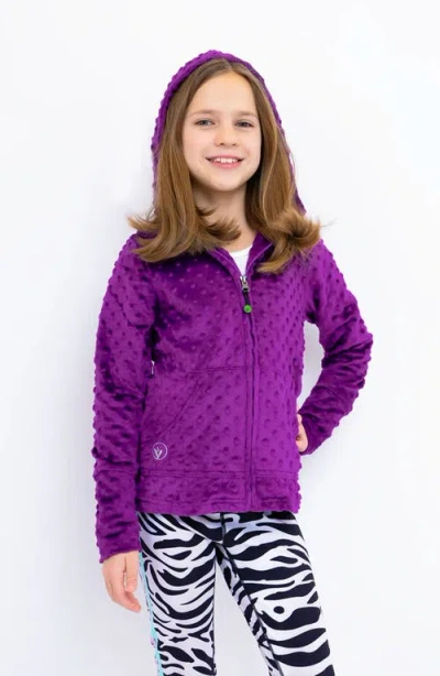 Limeapple Kids'  Minky Bubble Zip Hoodie In Purple