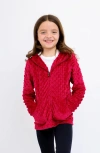 Limeapple Kids'  Minky Bubble Zip Hoodie In Red