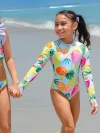 Limeapple Pineapple Print Rashguard One Piece