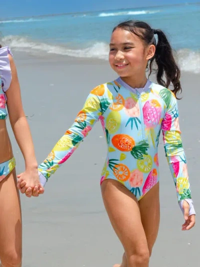 Limeapple Kids'  Pineapple Print Rashguard One Piece