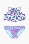 Limeapple Pineapple Printed Tankini In Blue