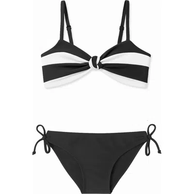 Limeapple Kids'  Stripe Twist Knot Bikini In Multi