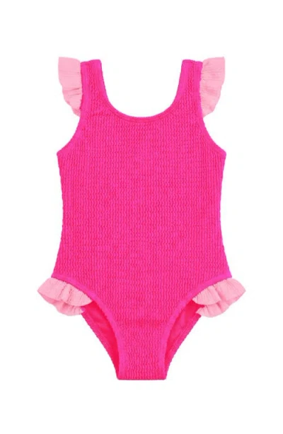 Limeapple Babies'  Toddler Crinkle Ruffle One Piece In Pink