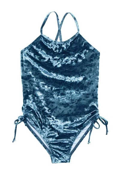Limeapple Kids'  Velour Gathered One Piece Swimsuit
