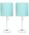 Limelights Stick Lamp With Charging Outlet, Set Of 2 In Multi