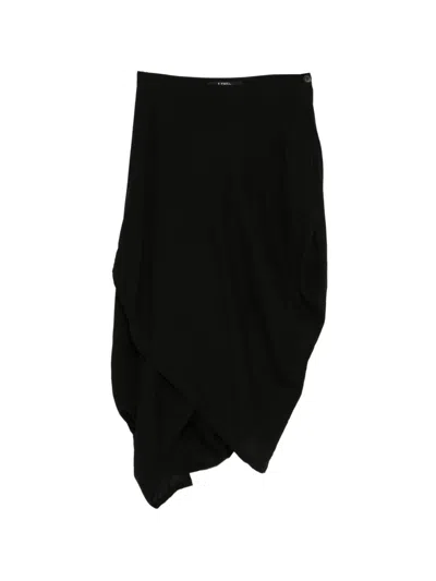 Limi Feu Asymmetric Draped Skirt In Black