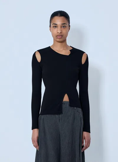 Limi Feu Asymmetric Long Sleeve Tee In Black