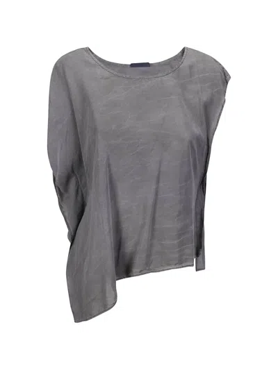 Limi Feu Asymmetric Sleeveless Blouse In Gray