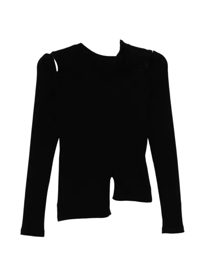 Limi Feu Asymmetric-hem T-shirt In Black