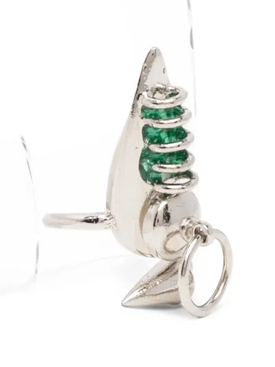 Limi Feu Embellished Leaf-motif Rings In Metallic