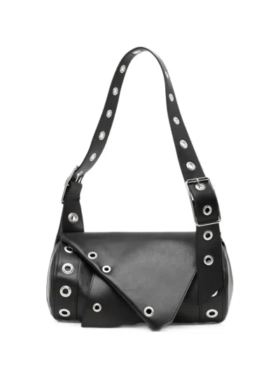 Limi Feu Eyelet-embellished Cylinder Shoulder Bag In Black