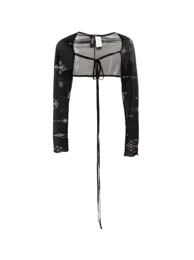 Limi Feu Graphic-print Crop Top In Black